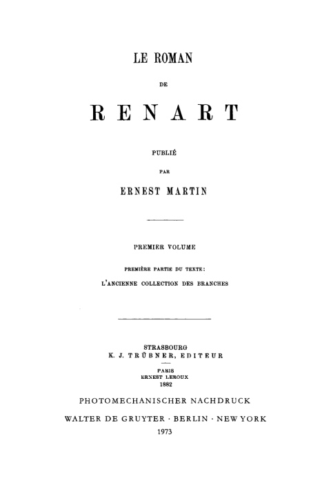 Cover image for book Le Roman de Renart
