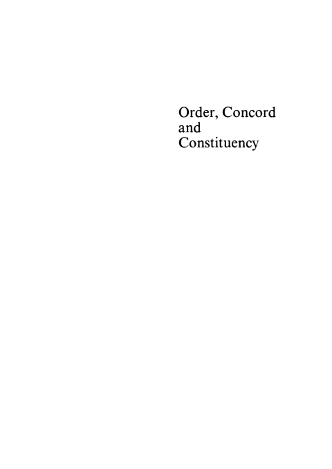 Cover image for book Order, Concord, and Constituency