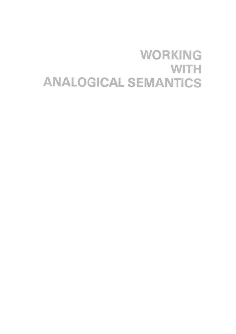 Cover image for book Working with Analogical Semantics