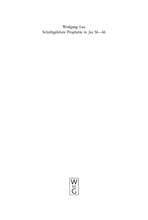 Cover image for book Schriftgelehrte Prophetie in Jes 56-66