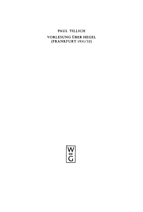 Cover image for book Vorlesung über Hegel