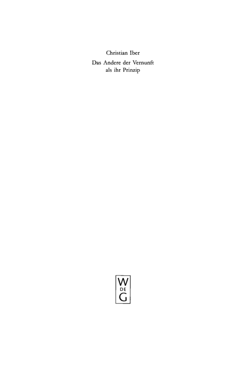 Cover image for book Das Andere der Vernunft als ihr Prinzip