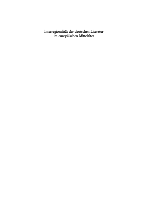 Cover image for book Interregionalität der deutschen Literatur im europäischen Mittelalter