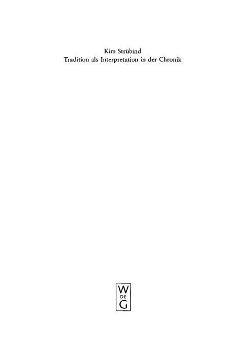 Cover image for book Tradition als Interpretation in der Chronik