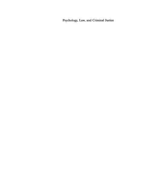 Cover image for book Psychology, Law, and Criminal Justice