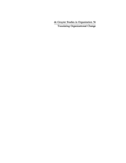 Cover image for book Translating Organizational Change