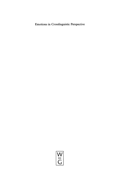 Cover image for book Emotions in Crosslinguistic Perspective