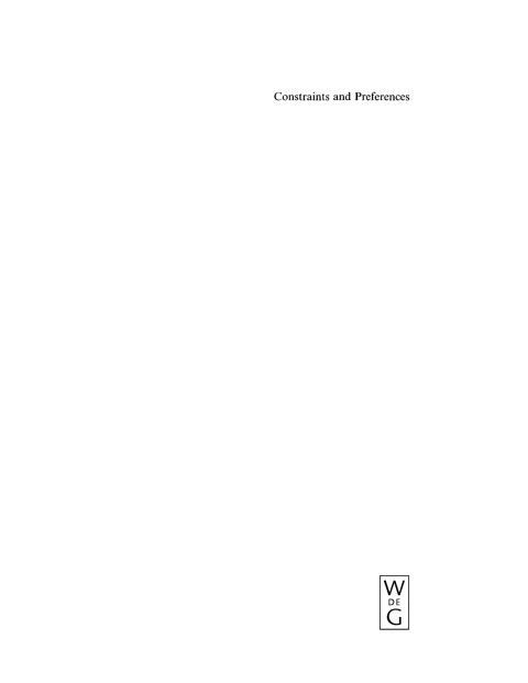 Cover image for book Constraints and Preferences