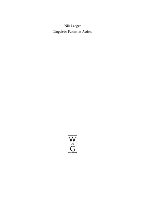 Cover image for book Linguistic Purism in Action