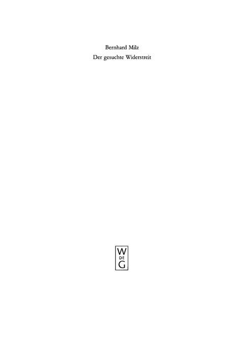 Cover image for book Der gesuchte Widerstreit