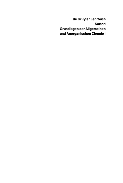 Cover image for book Grundlagen der Allgemeinen und Anorganischen Chemie