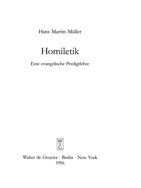 Cover image for book Homiletik