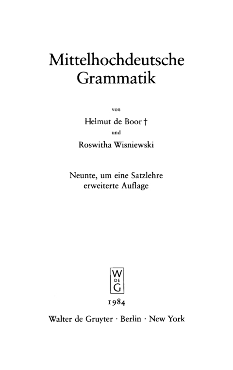 Cover image for book Mittelhochdeutsche Grammatik
