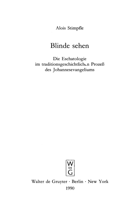 Cover image for book Blinde sehen