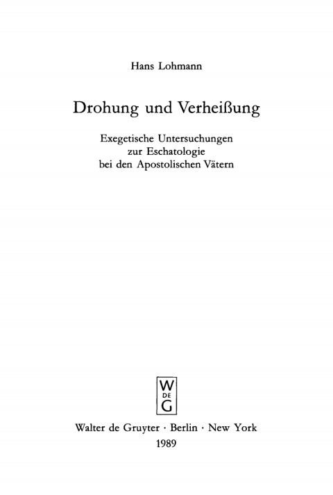 Cover image for book Drohung und Verheißung