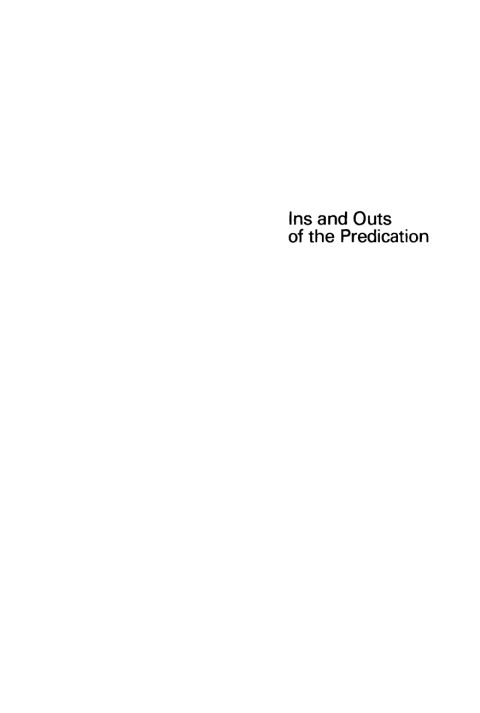 Cover image for book The Ins and Outs of Predication