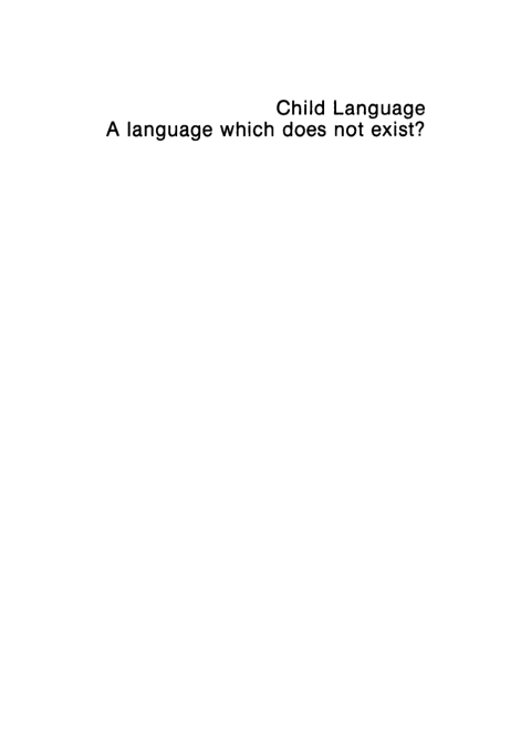 Cover image for book Child Language