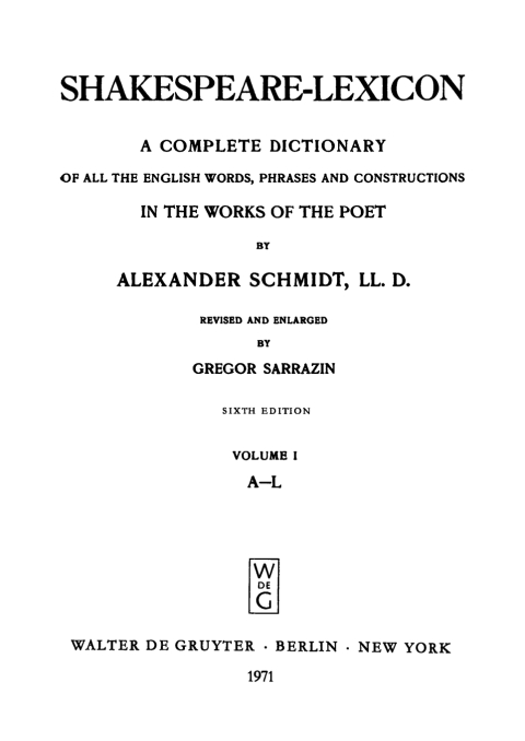 Shakespeare-Lexicon 