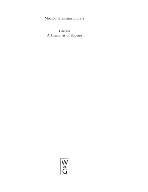 Cover image for book A Grammar of Supyire