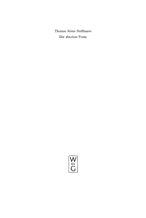 Cover image for book Die absolute Form