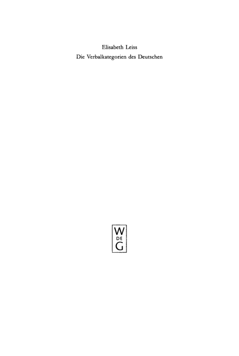Cover image for book Die Verbalkategorien des Deutschen