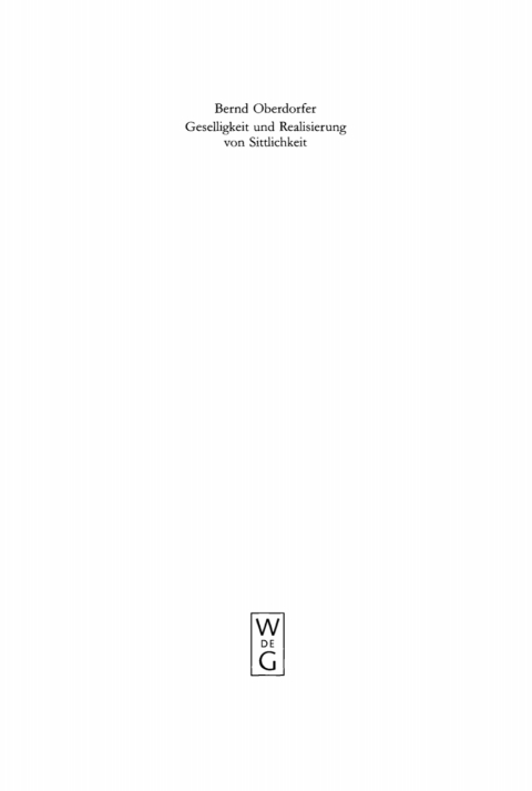 Cover image for book Geselligkeit und Realisierung von Sittlichkeit