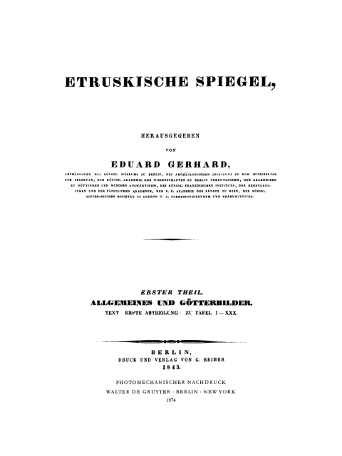 Cover image for book Allgemeines und Götterbilder. Text Erste Abtheilung zu Tafel I–XXX
