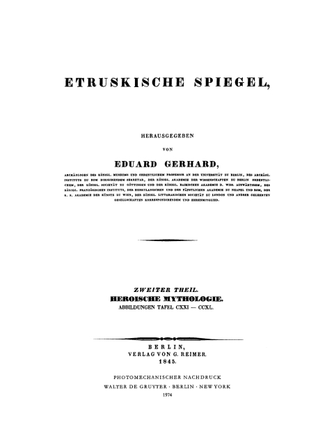 Cover image for book Heroische Mythologie. Abbildungen Tafel CXXI–CCXL