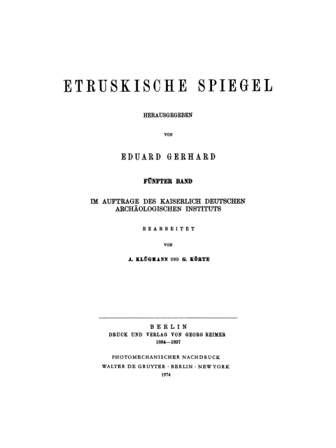 Cover image for book Etruskische Spiegel. Band 5