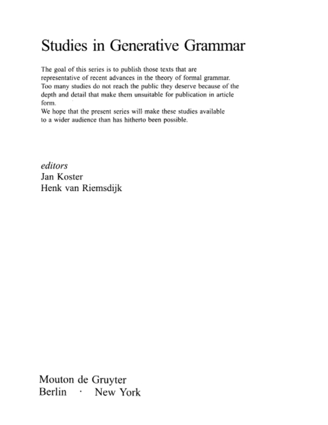Cover image for book Lectures on Government and Binding