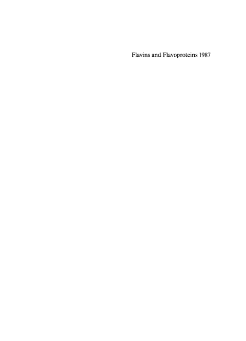 Cover image for book Flavins and Flavoproteins 1987