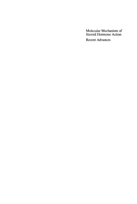 Cover image for book Molecular Mechanism of Steroid Hormone Action