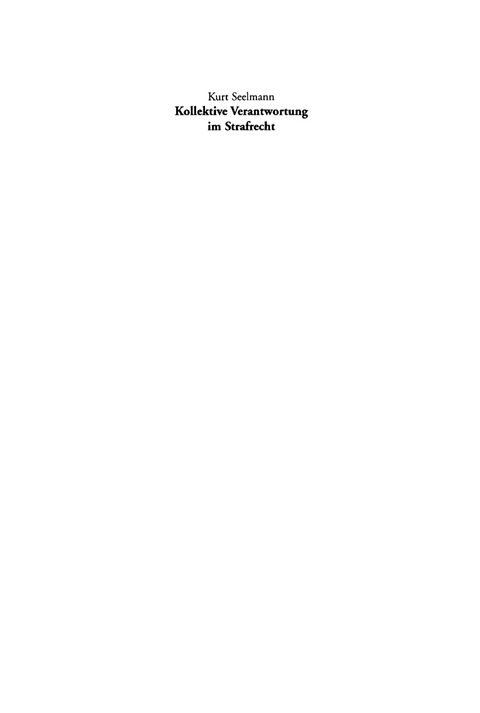 Cover image for book Kollektive Verantwortung im Strafrecht