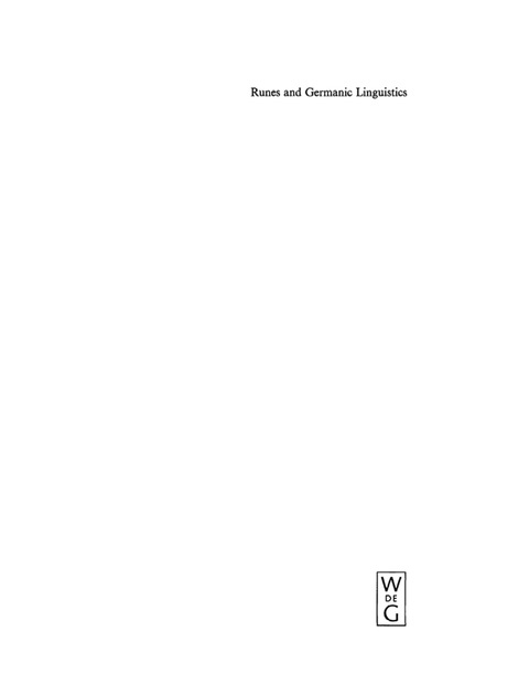Cover image for book Runes and Germanic Linguistics