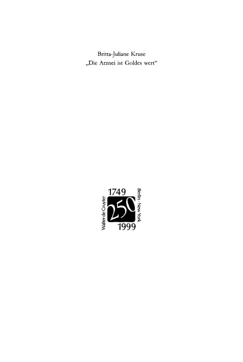 Cover image for book „Die Arznei ist Goldes wert“