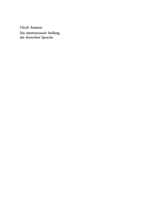 Cover image for book Die internationale Stellung der deutschen Sprache