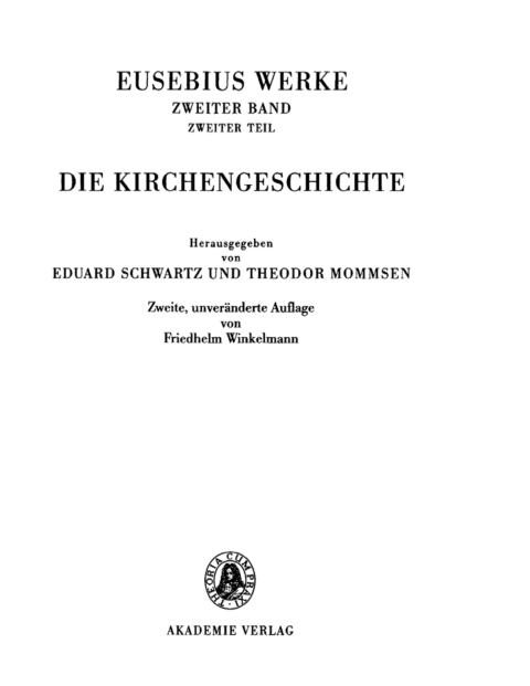 Cover image for book Die Kirchengeschichte