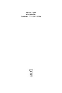 Cover image: Xenophon's Spartan Constitution 1st edition 9783110174663