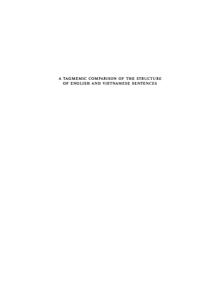 A tagmemic comparison of the structure of English and Vietnamese sentences