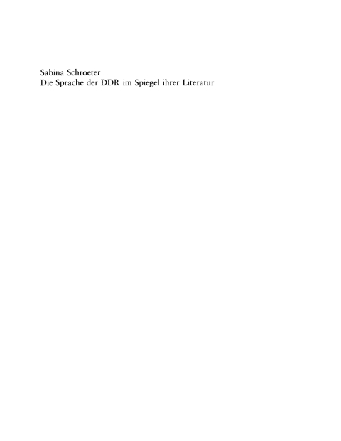 Cover image for book Die Sprache der DDR im Spiegel ihrer Literatur