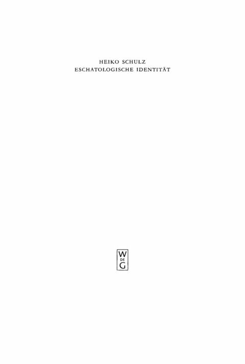 Cover image for book Eschatologische Identität