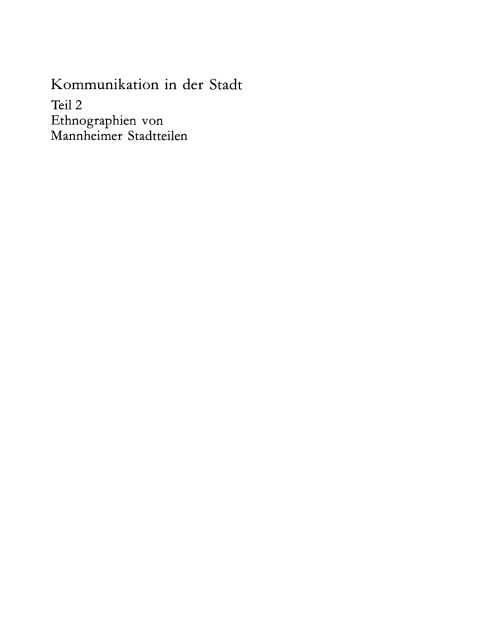 Cover image for book Ethnographien von Mannheimer Stadtteilen