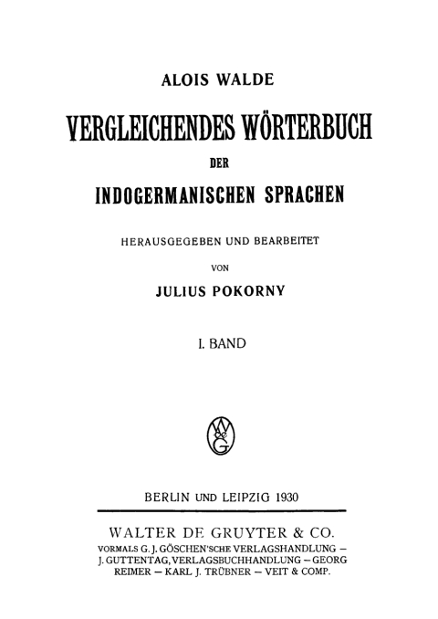 Cover image for book Vergleichendes Wörterbuch der indogermanischen Sprachen