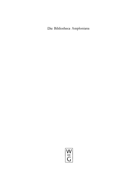Cover image for book Die Bibliotheca Amploniana