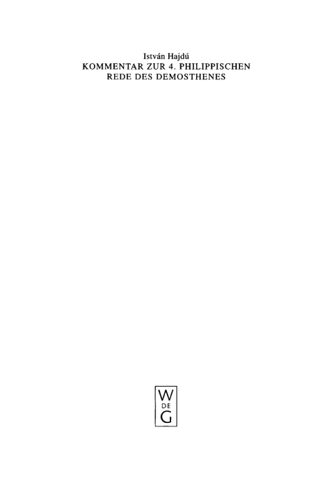 Cover image for book Kommentar zur 4. Philippischen Rede des Demosthenes