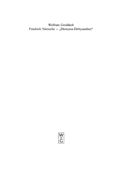Cover image for book „Dionysos-Dithyramben“
