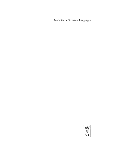 Cover image for book Modality in Germanic Languages