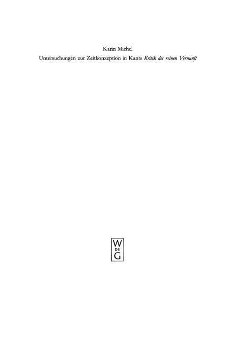 Cover image for book Untersuchungen zur Zeitkonzeption in Kants Kritik der reinen Vernunft