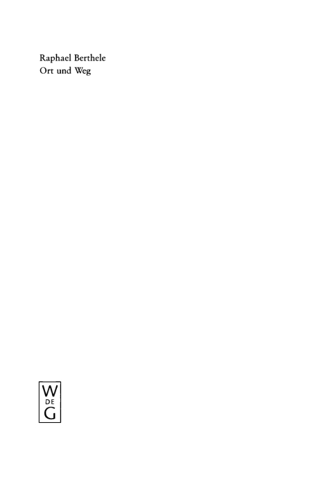 Cover image for book Ort und Weg