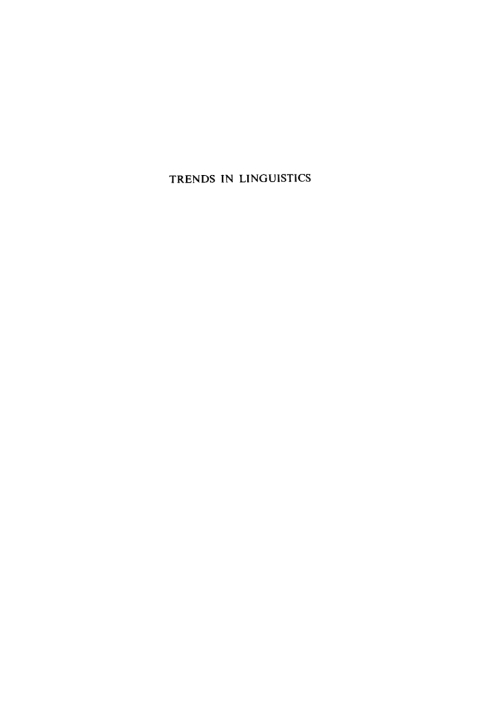 Cover image for book Trends in Linguistics